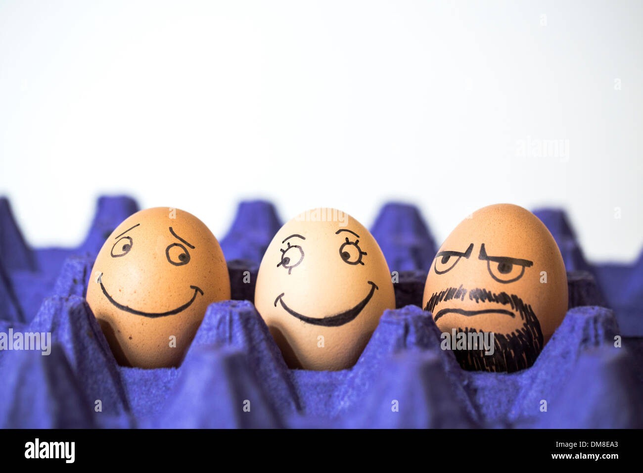 Jealous "eggs" boyfriend Stock Photo