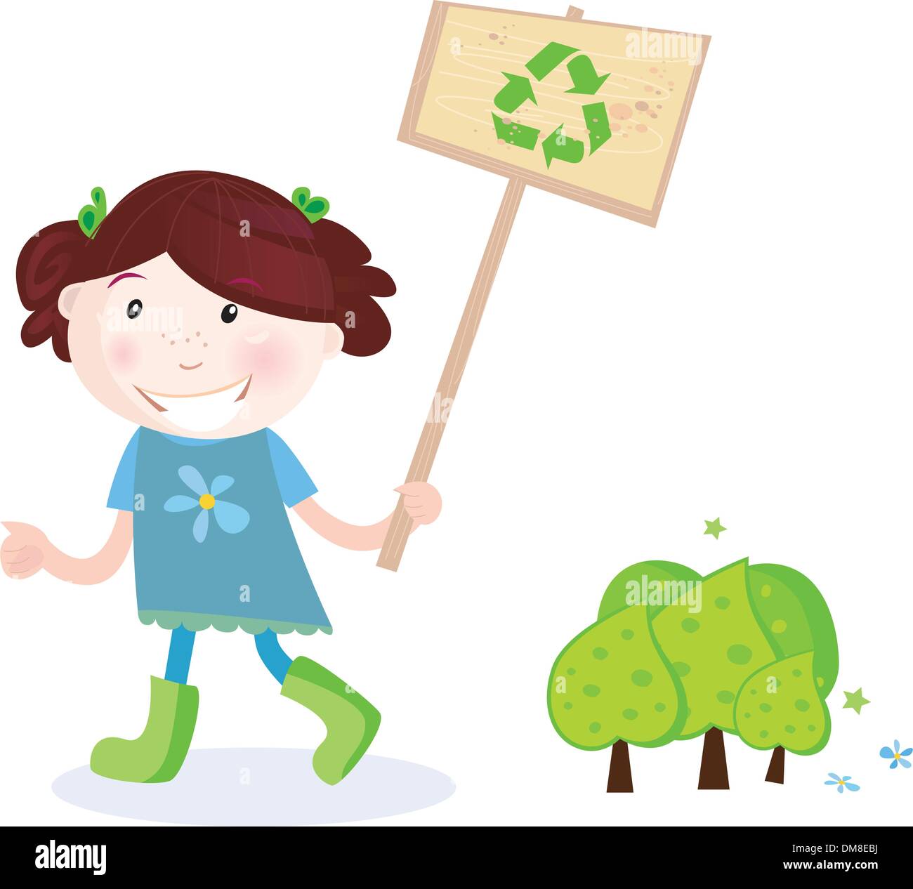 Cartoon girl recycling hires stock photography and images Alamy
