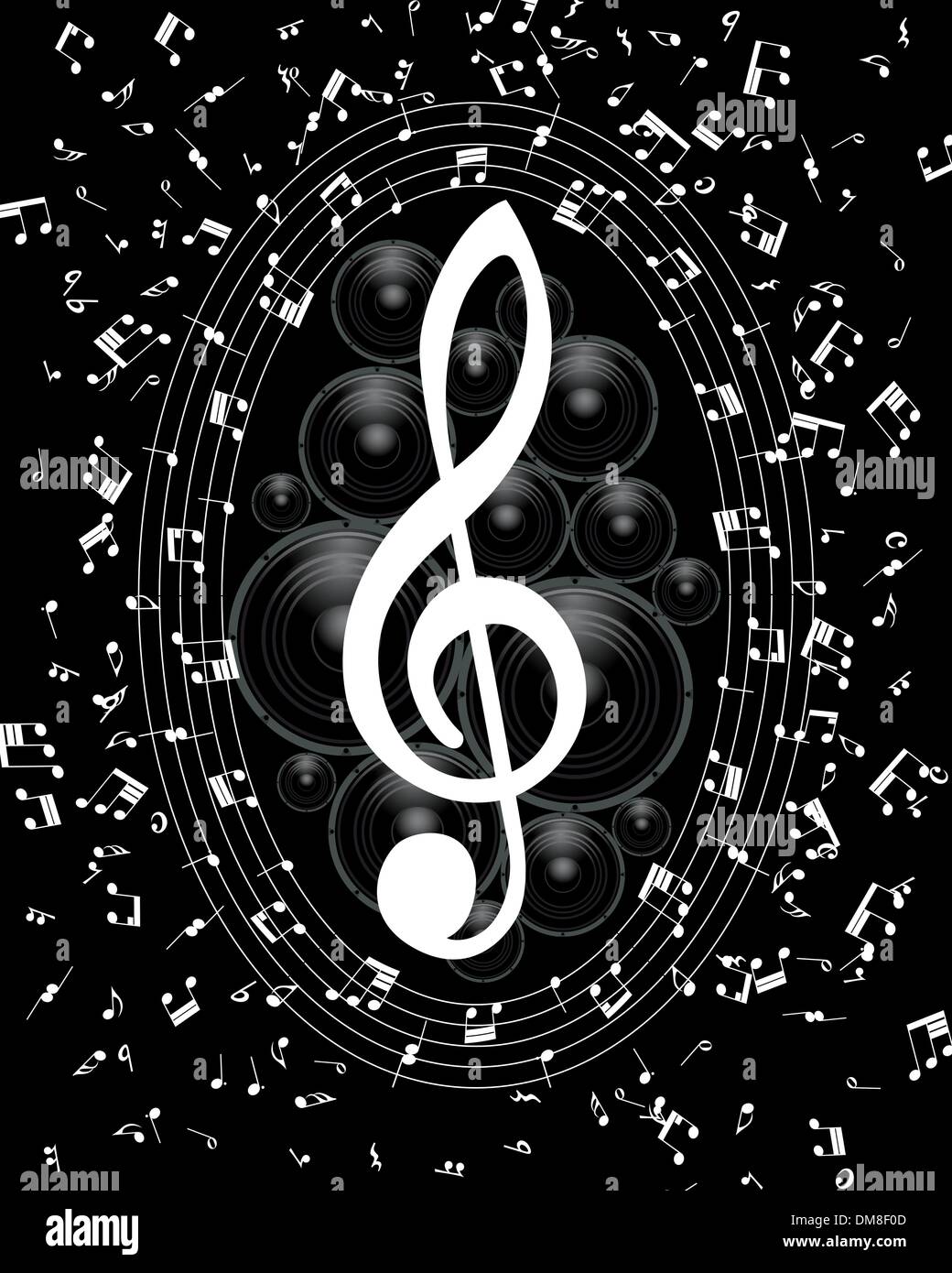 notes staff Stock Vector