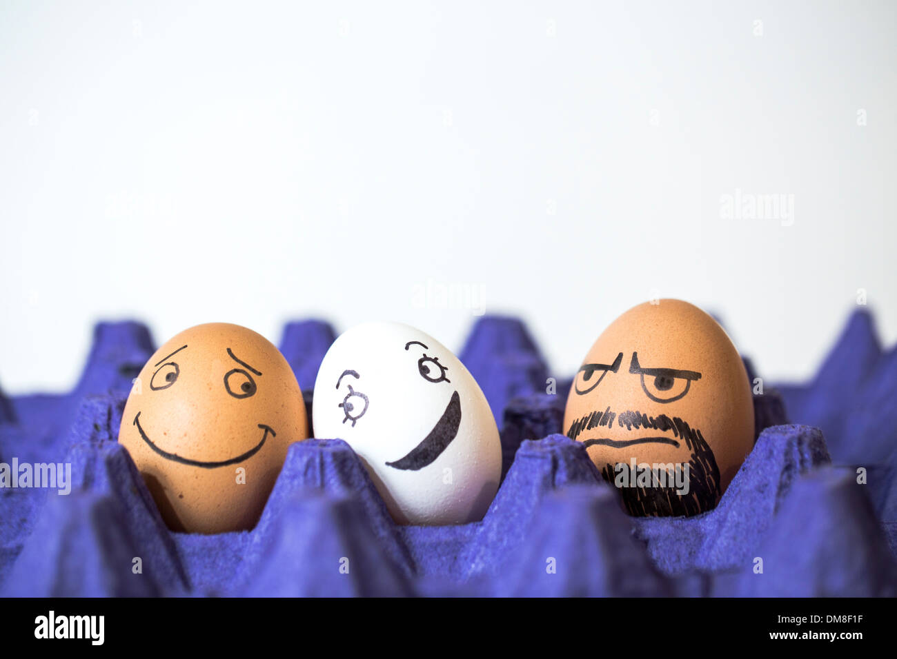 Jealous "eggs" boyfriend Stock Photo