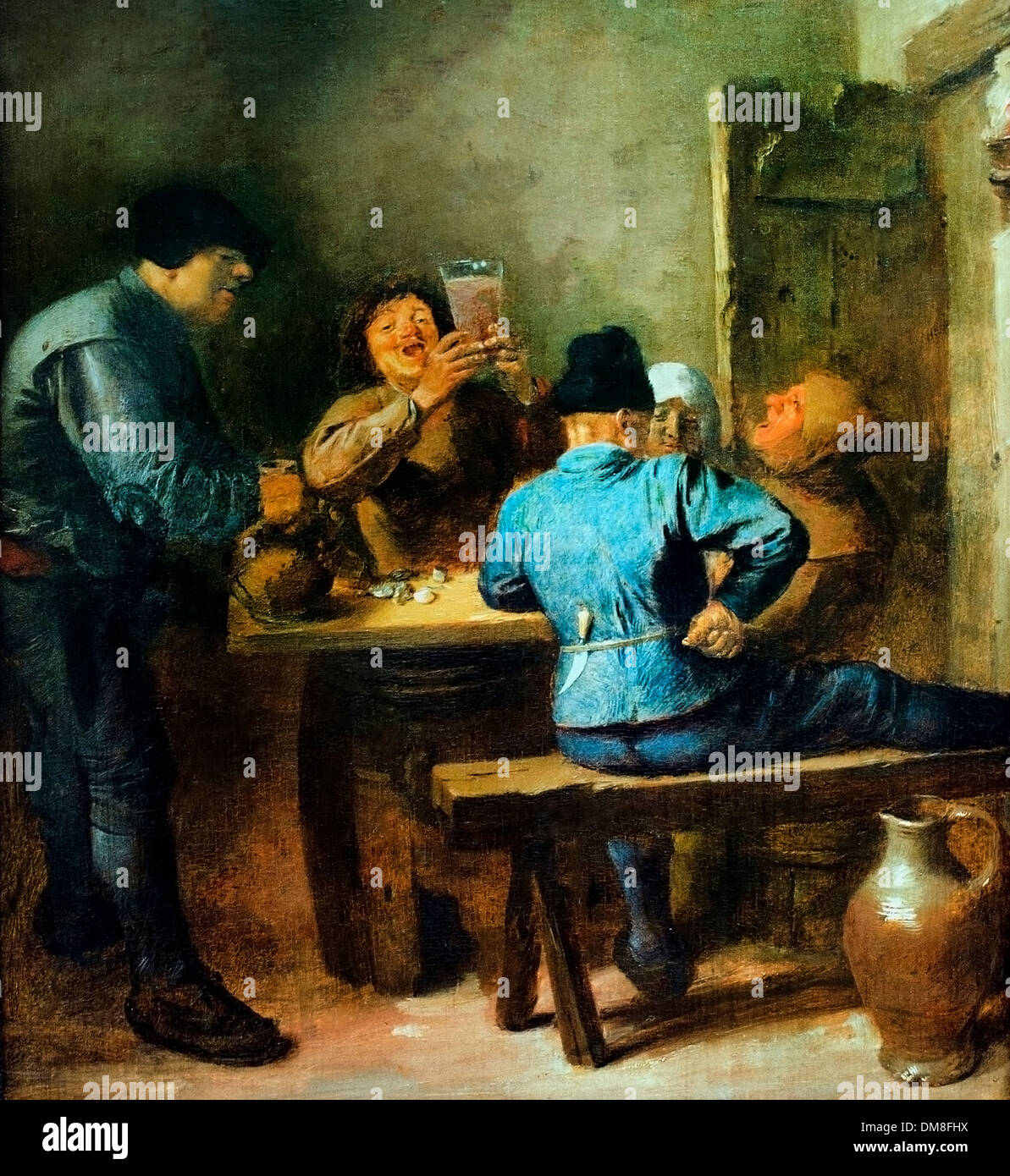 In the Tavern 1630 by Adriaen Brouwer (1605/1606–1638) Belgian Belgium Flemish Stock Photo