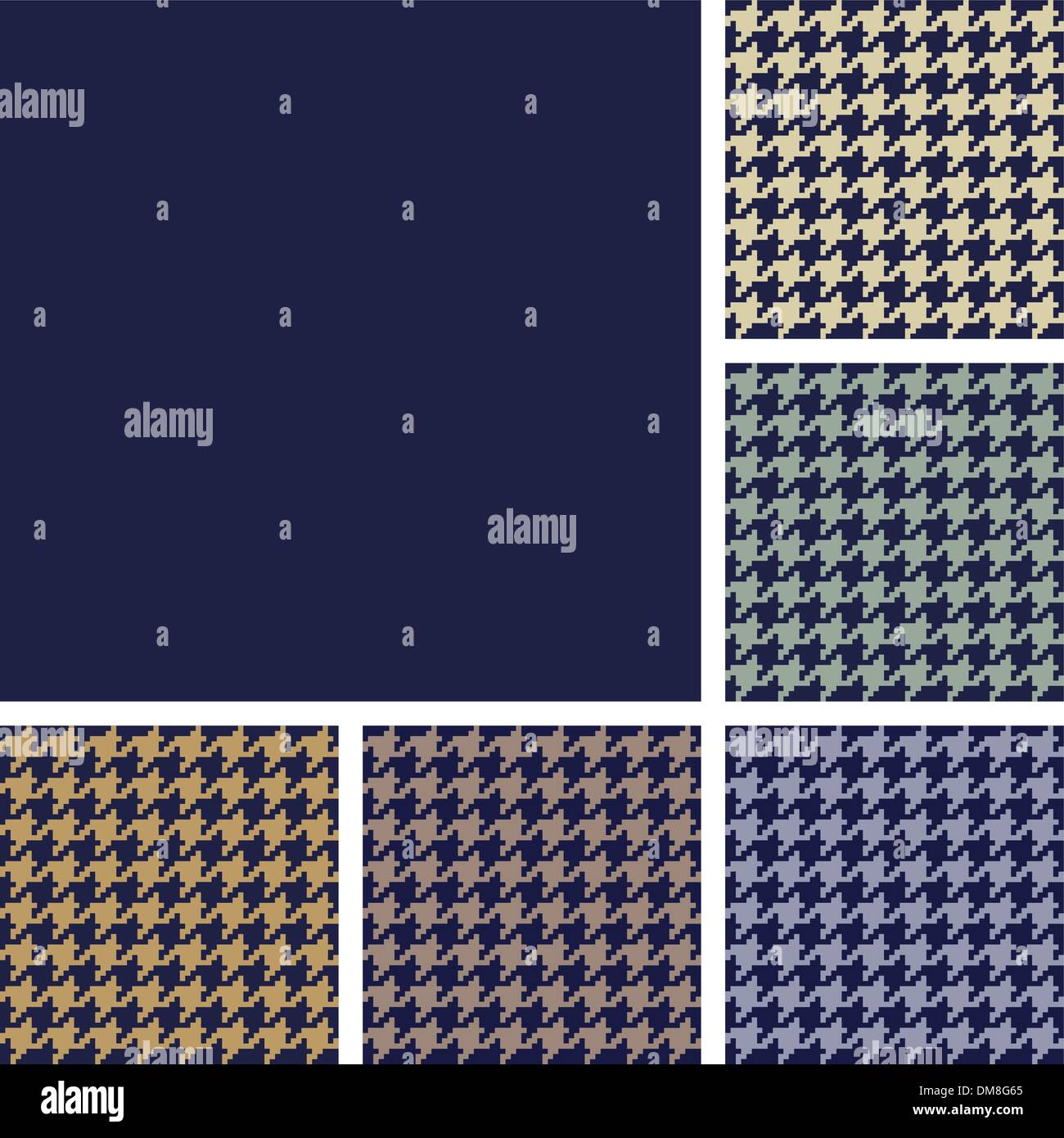 Vector set of houndstooth pattern Stock Vector