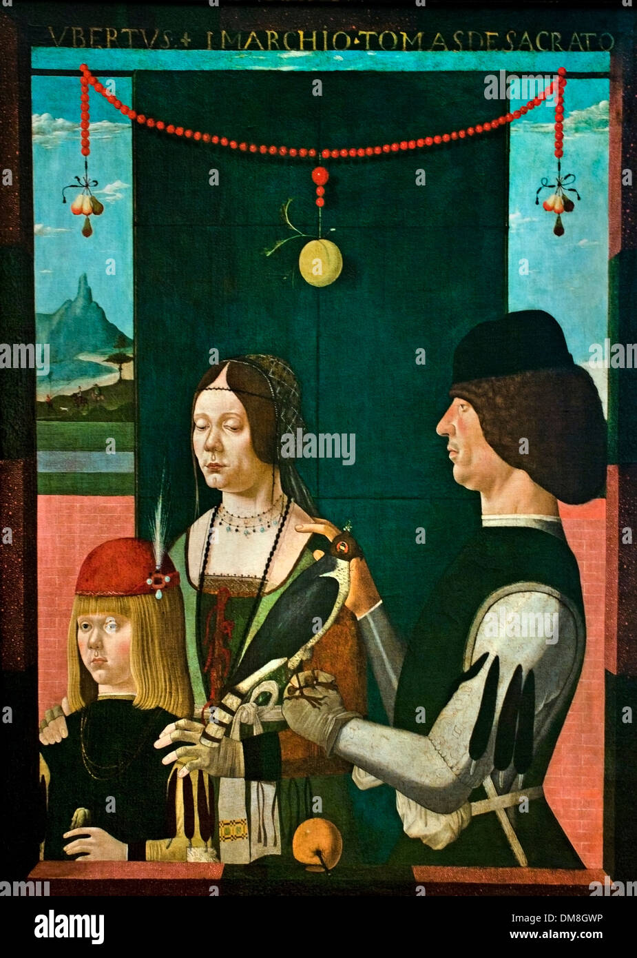 FAMILY PORTRAIT (CA. 1480) Ferraresischer PAINTER  Baroque painting Italy Italian Stock Photo