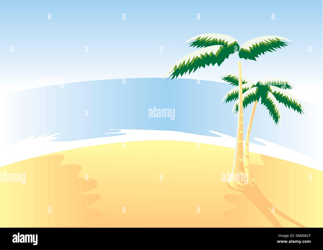 Beach with umbrella Stock Vector Image & Art - Alamy