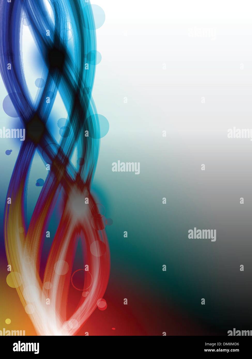 Abstract Colorful Waves on Black Background Stock Vector