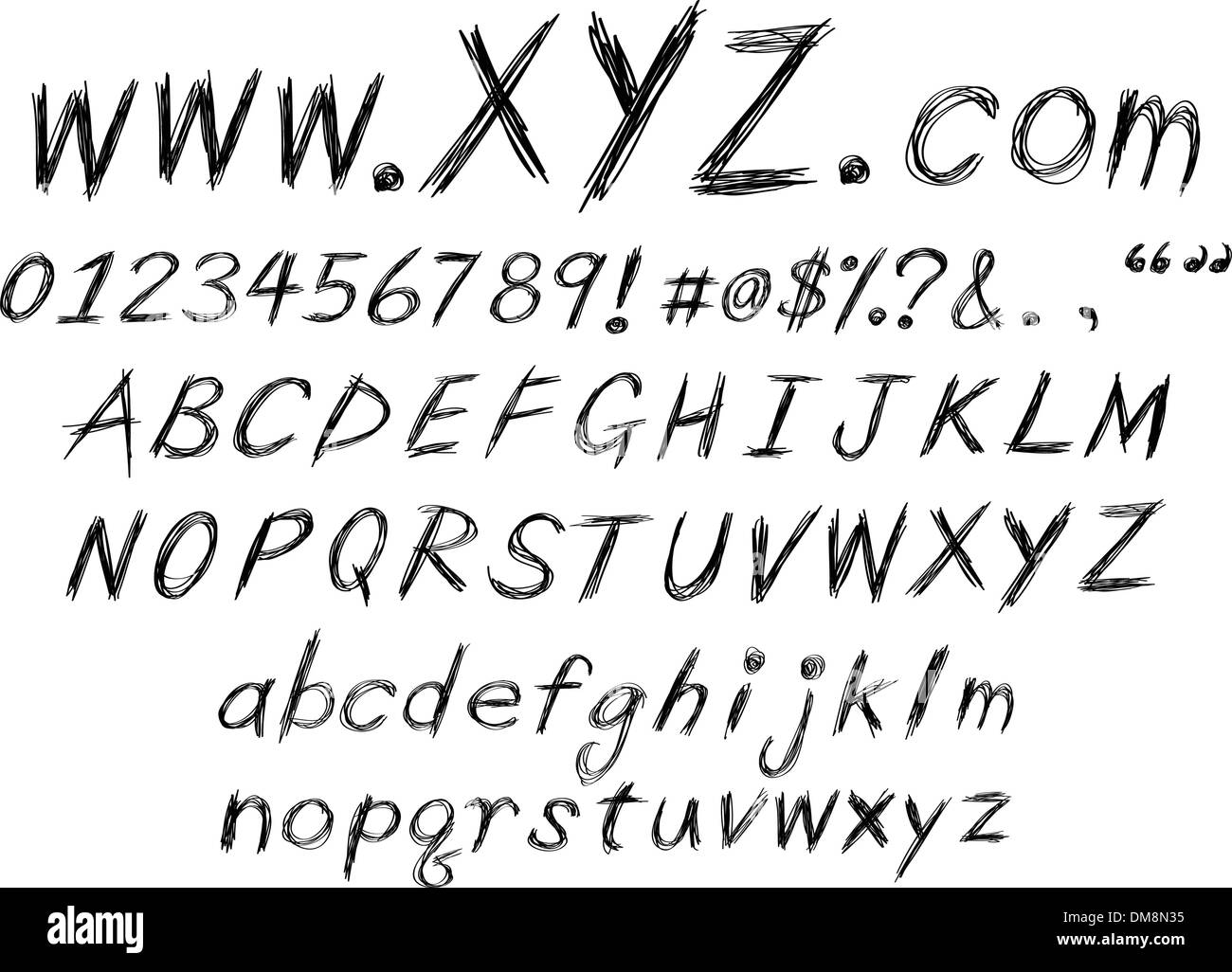 sketch alphabet Stock Vector
