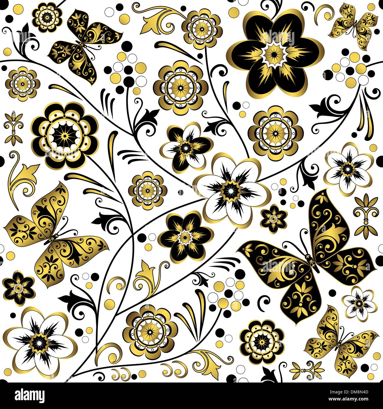 Seamless white floral pattern (vector Stock Vector Image & Art Alamy