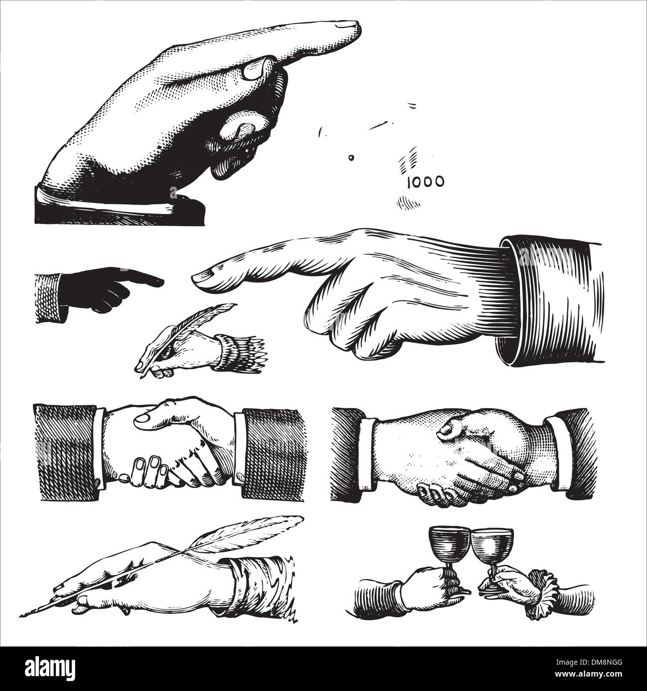 antique hands set (vector Stock Vector Image & Art Alamy