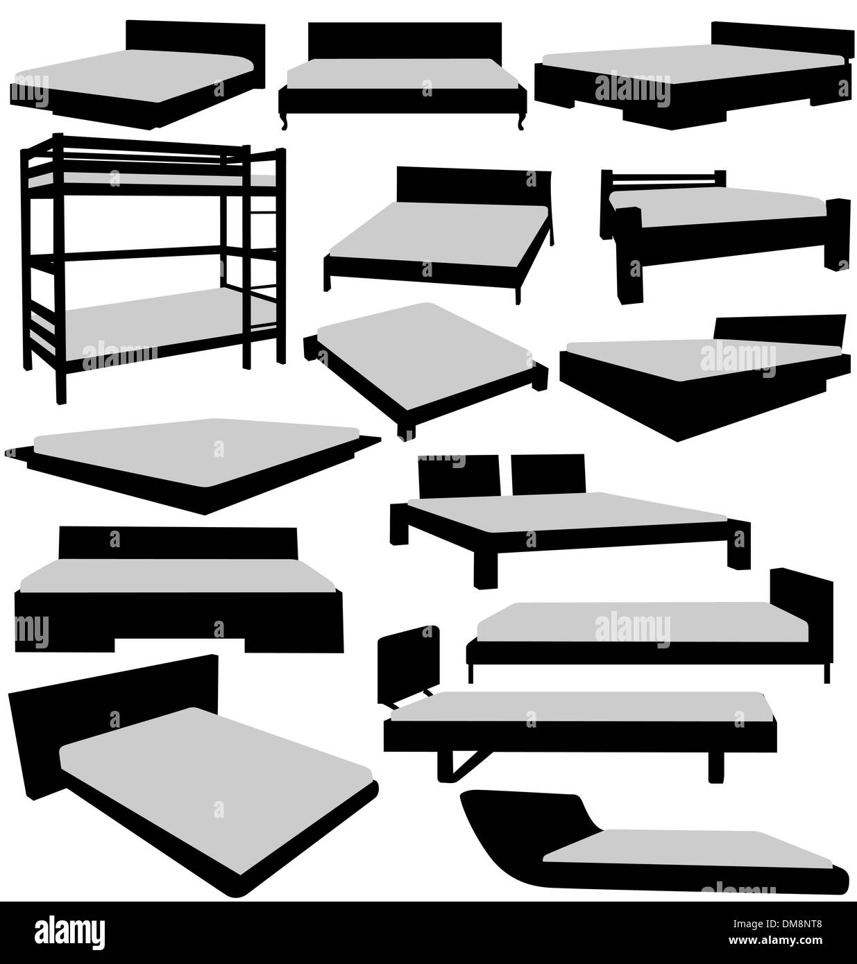 Old beds illustration Stock Vector Images Alamy