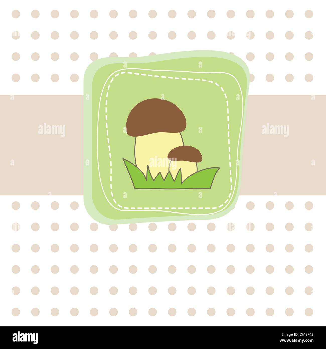Simple card with mushroom. Vector illustration Stock Vector