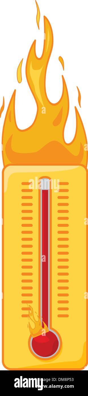 Hot thermometer Stock Vector