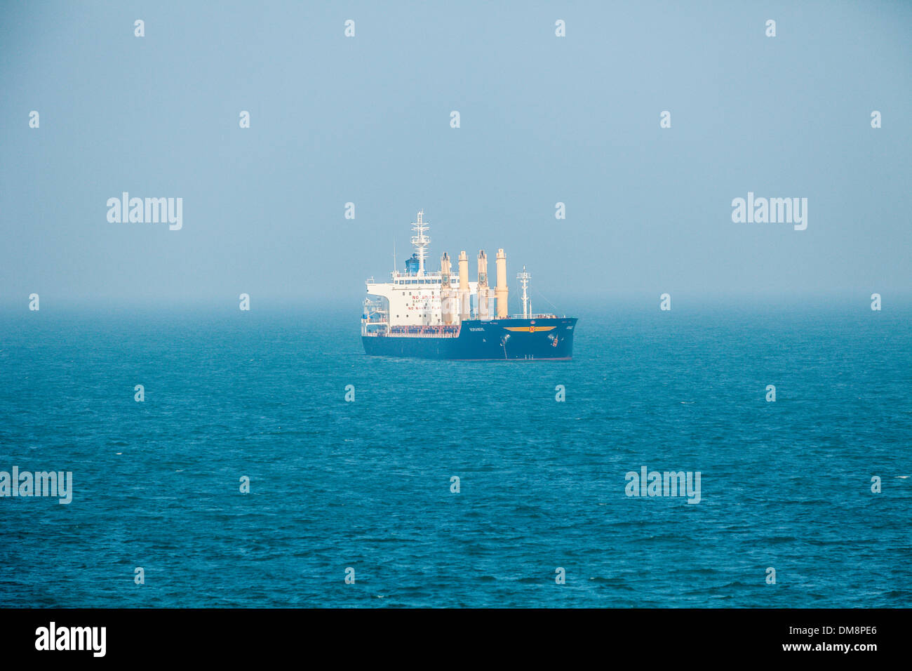 Freighters and other shipping in the straits of Dover, England Stock Photo