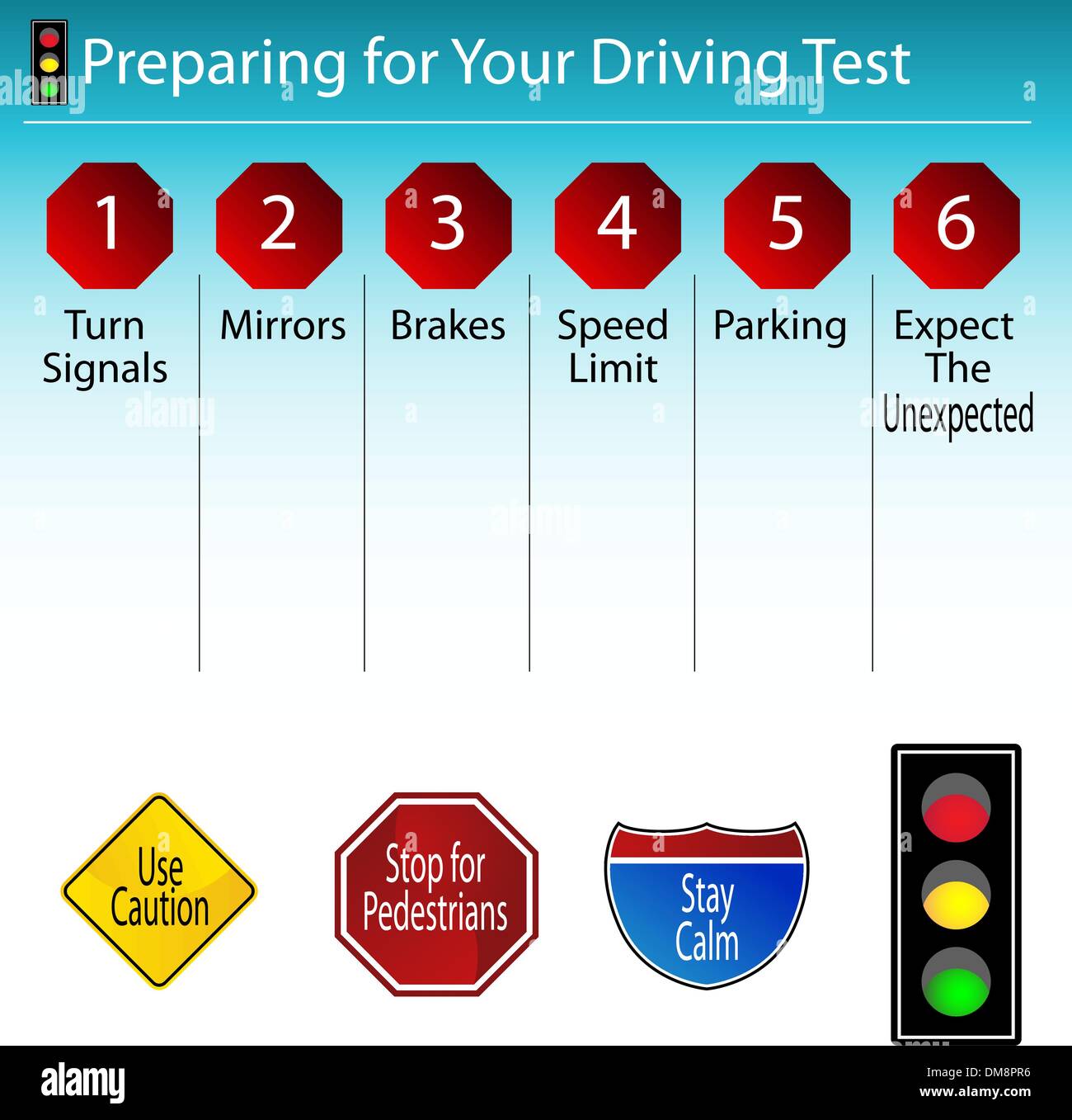 Preparing For Your Driving Test Stock Vector