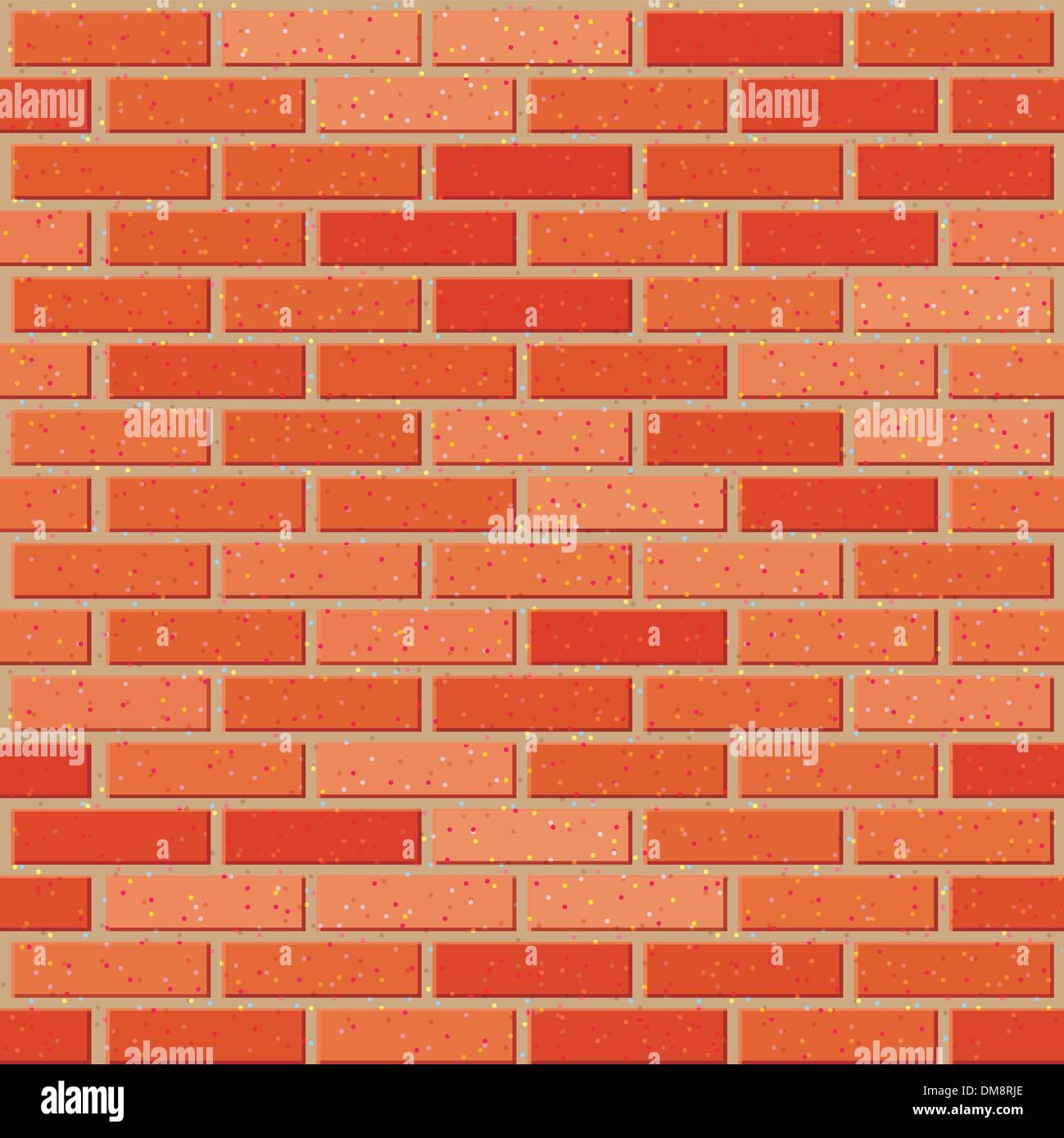 Red brick wall with noise textures. Stock Vector