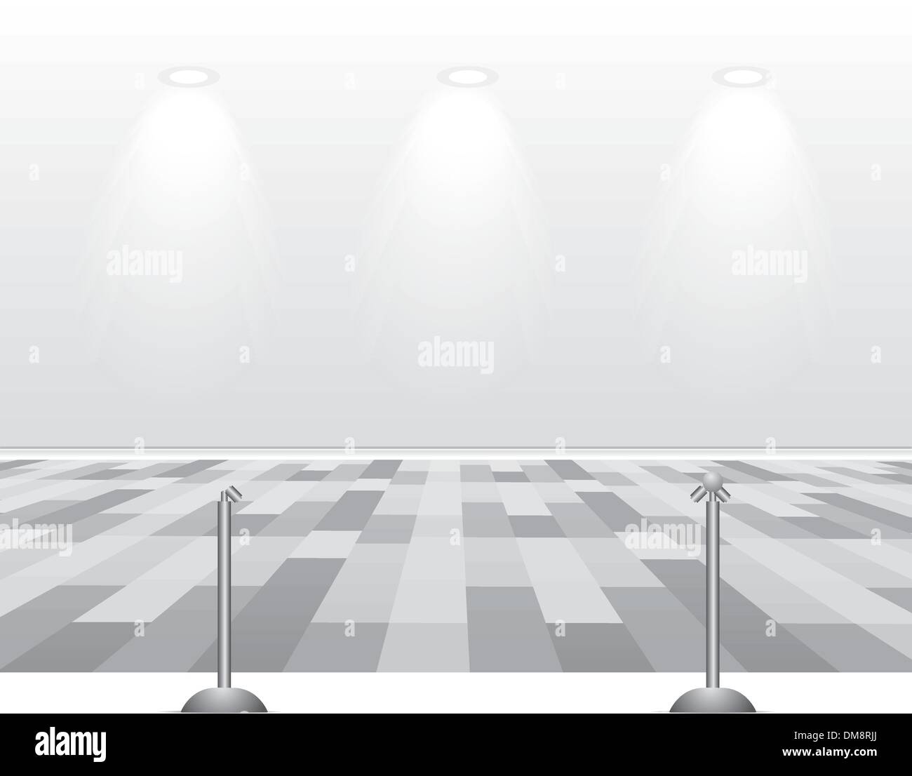 Empty white room with lamp Stock Vector
