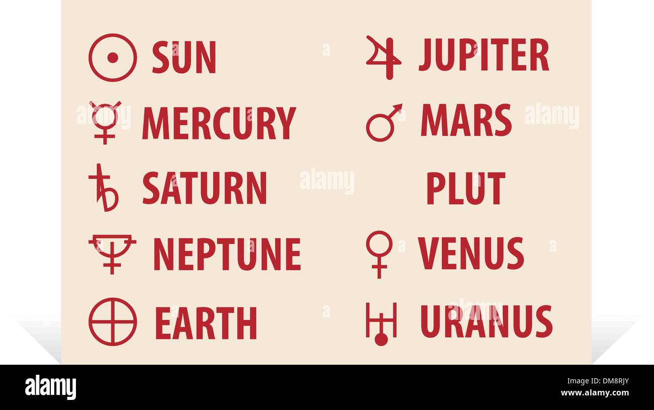 llustration of different astrological symbols Stock Vector