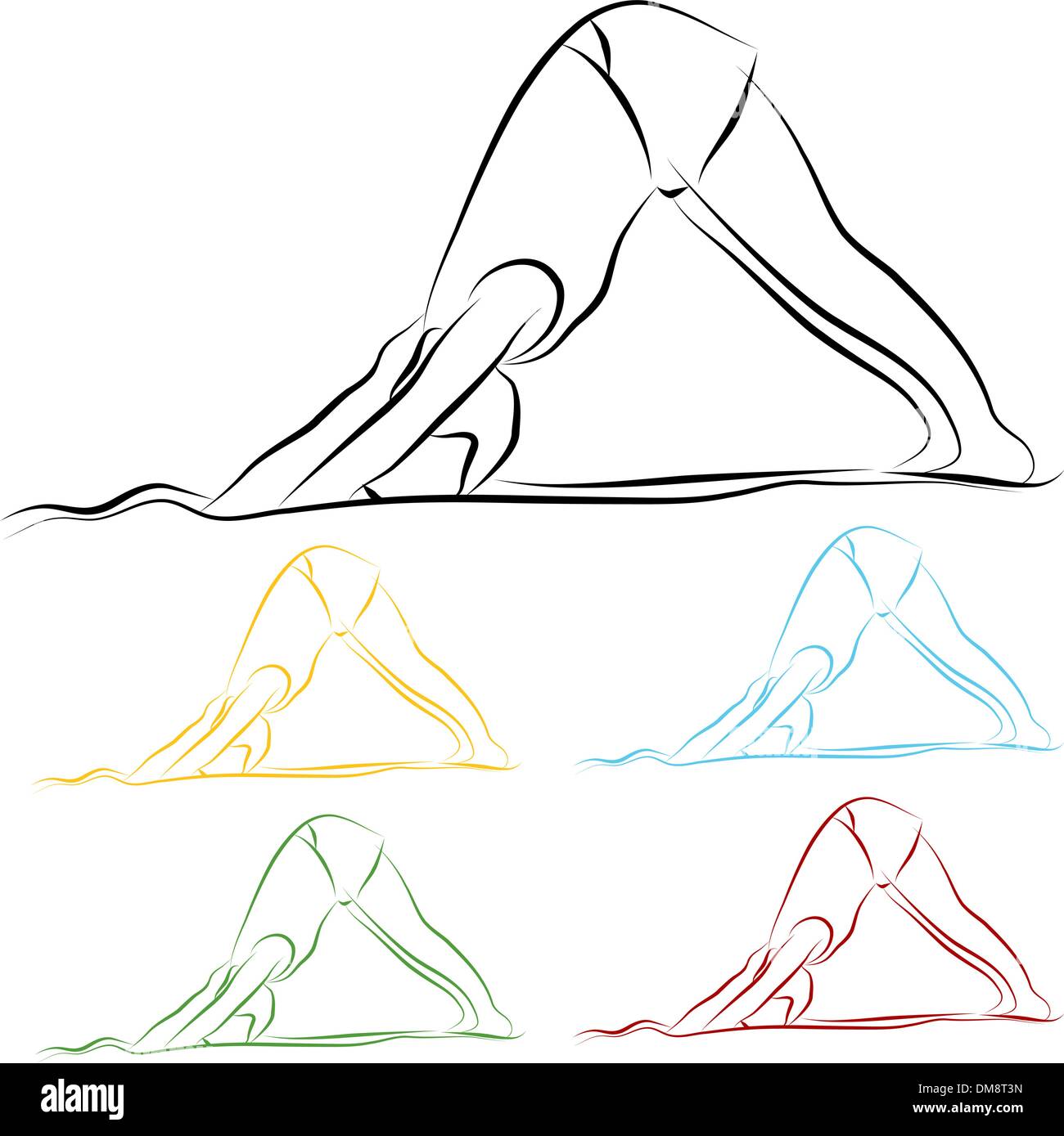 Yoga Stretch Line Drawing Stock Vector Image & Art Alamy