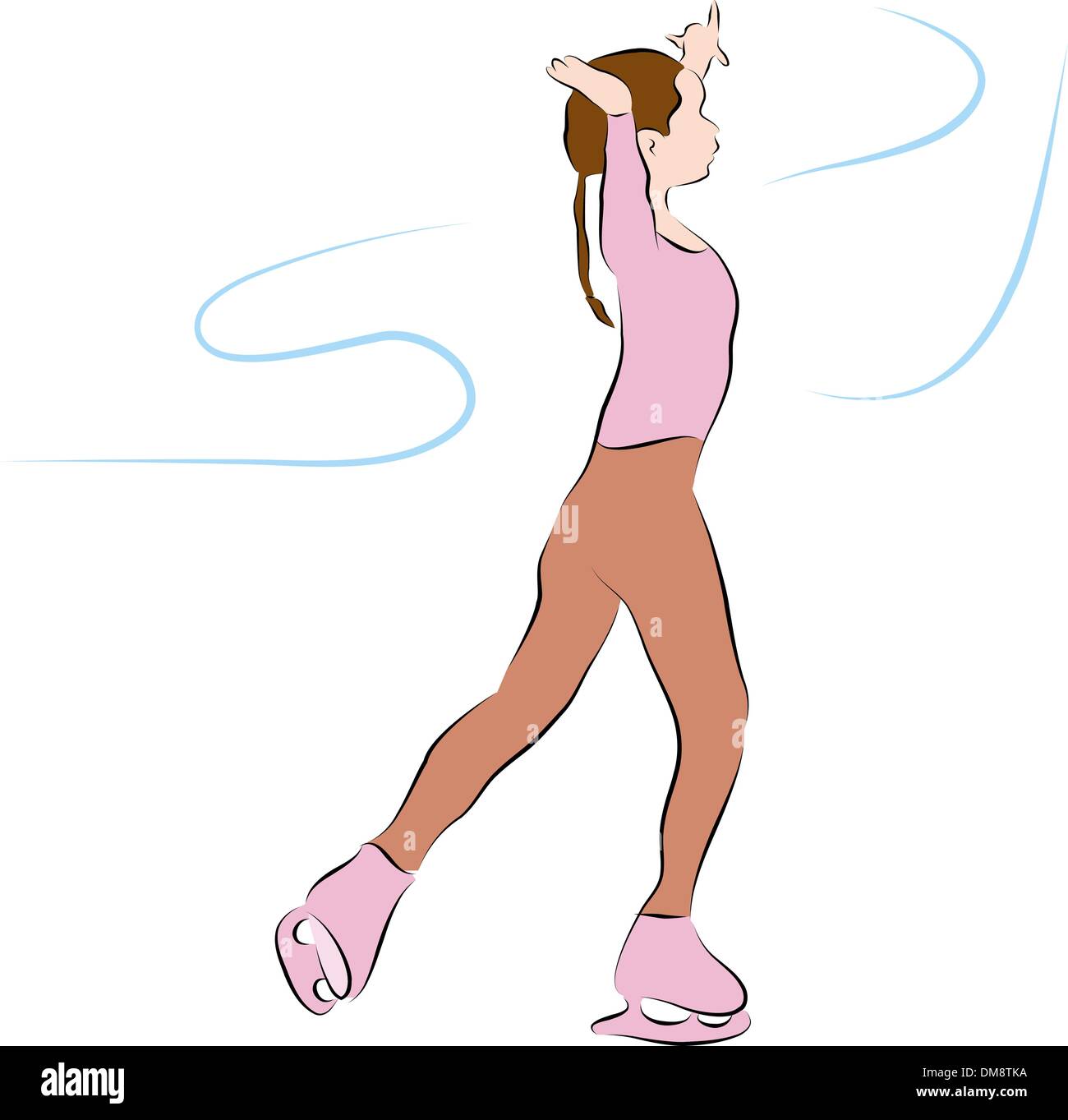 Ice Skating Girl Line Drawing Stock Vector Image & Art Alamy
