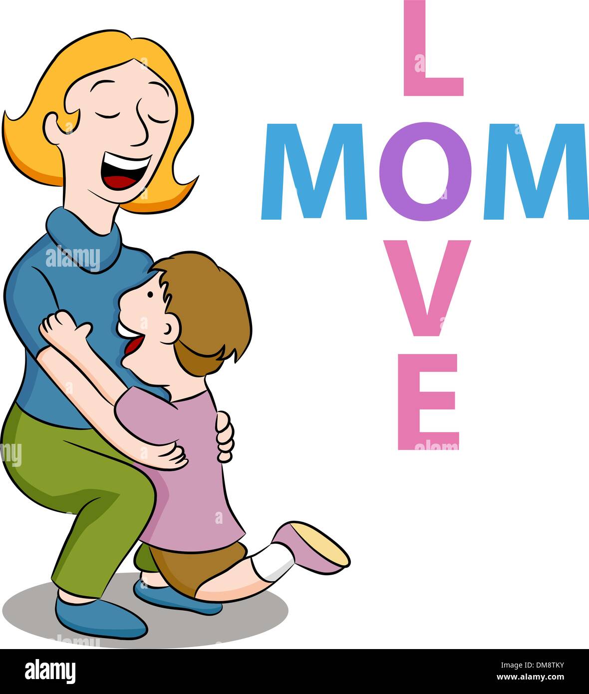 Mom Love Son Stock Vector
