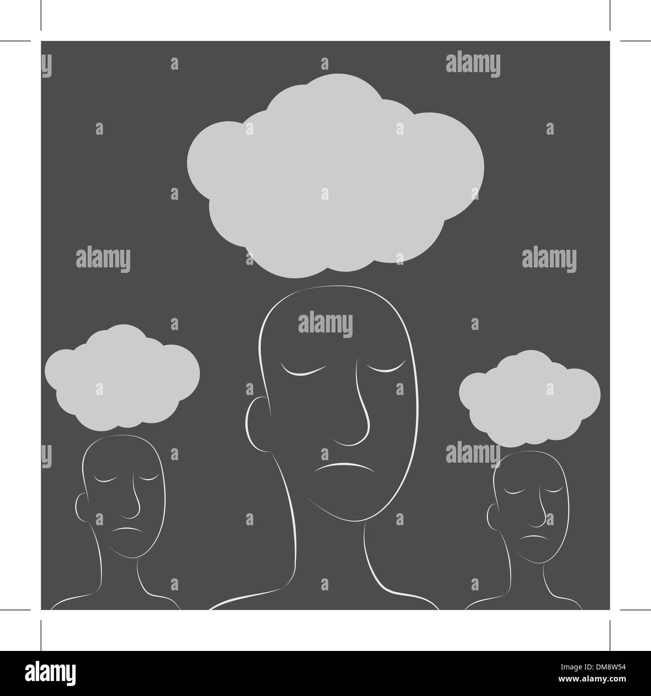 Dark Clouds Over Peoples Heads Stock Vector Image & Art - Alamy