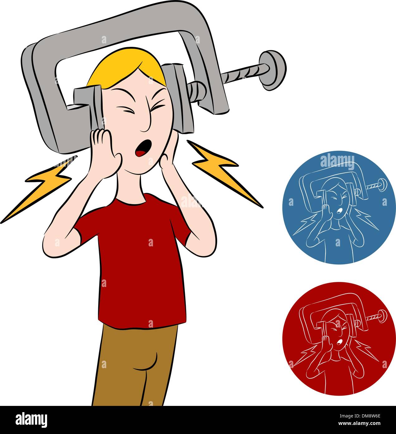 картинка голова сжимается тисками. рычаг давления. здоровая голова. голова как в тисках. зажат в тиски.