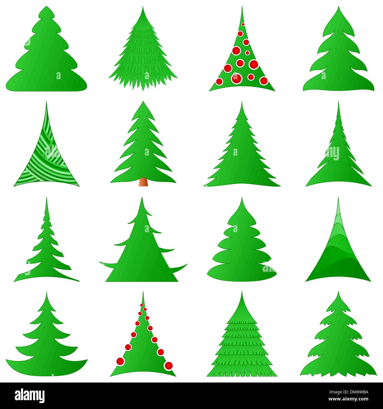 Christmas trees collection Stock Vector