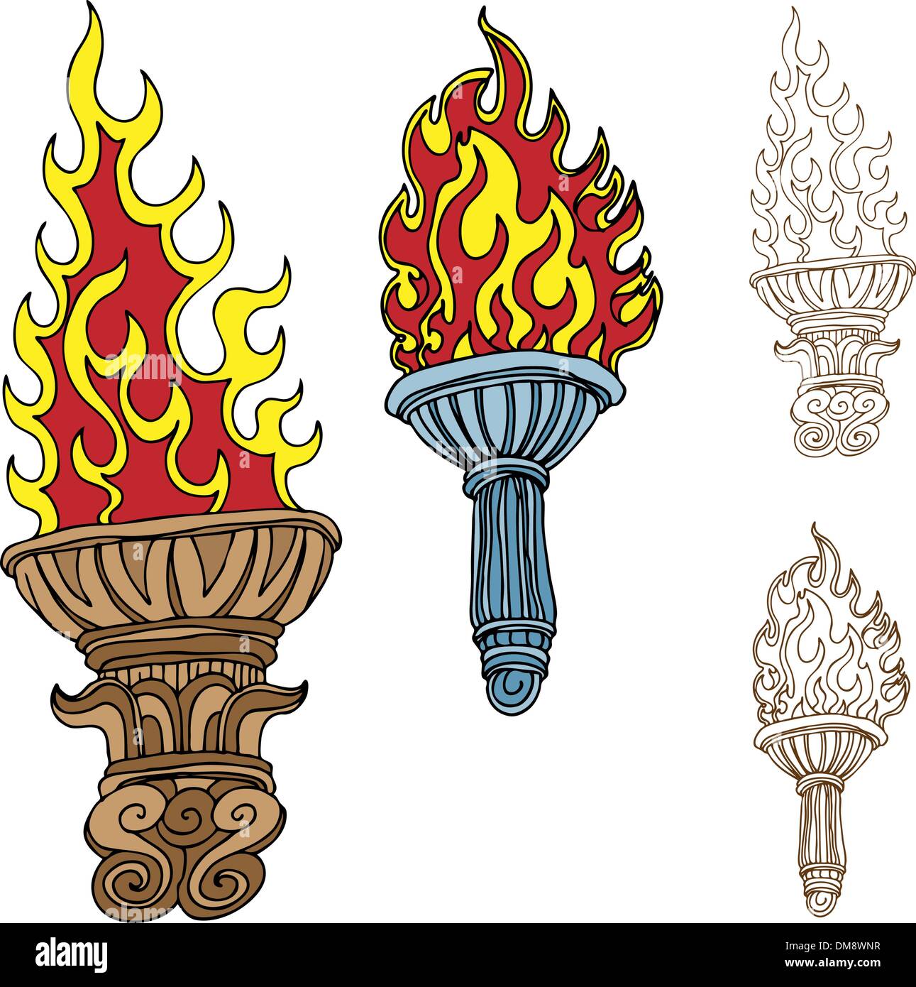 Torch Drawings Stock Vector