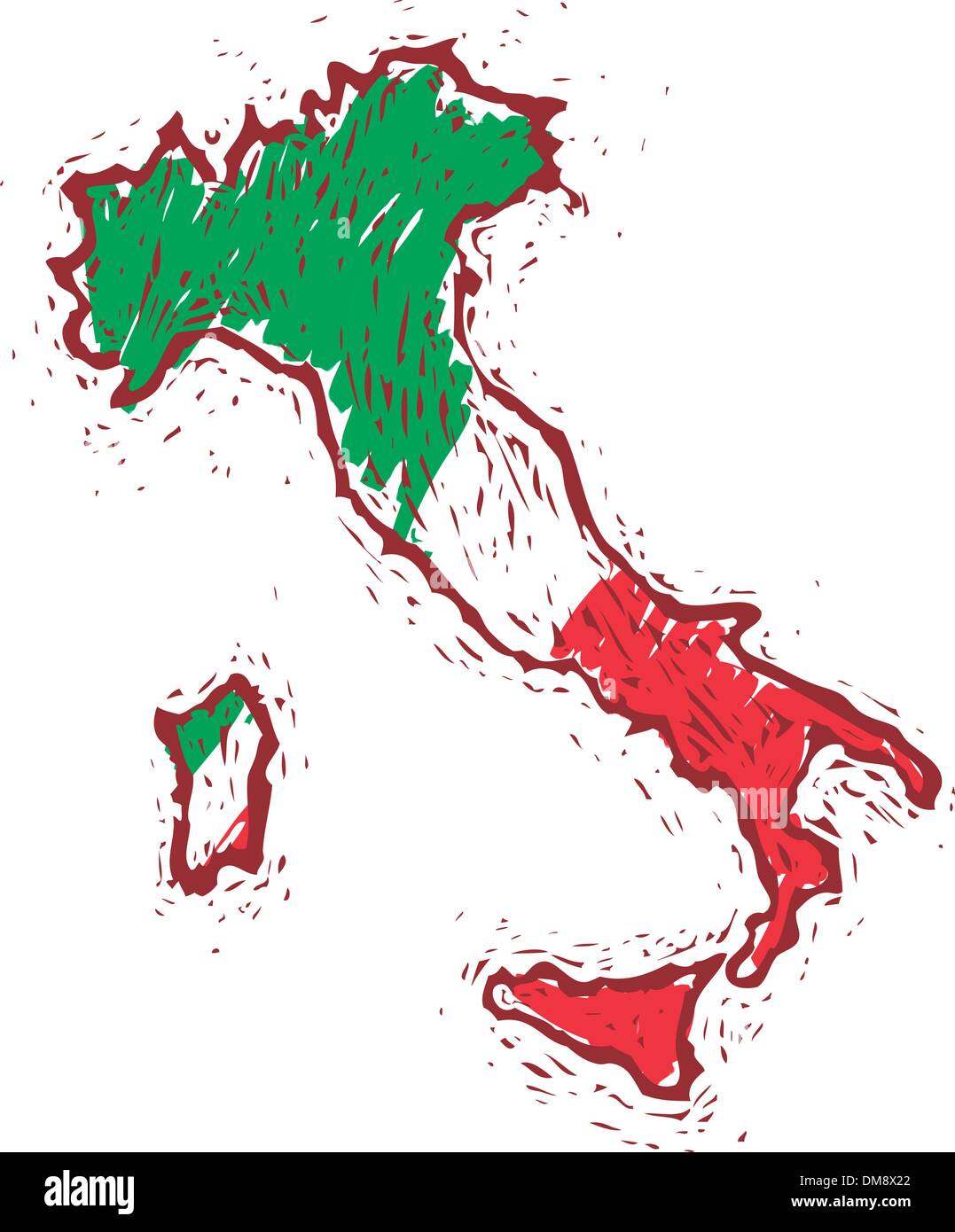Italy map Stock Vector