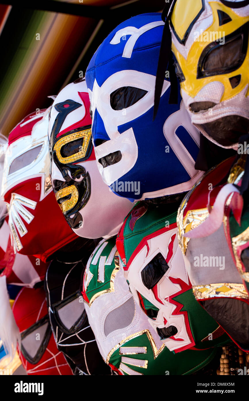 Lucha Libre (Mexican Wrestling) Masks Outside A Shop On 24th Street In