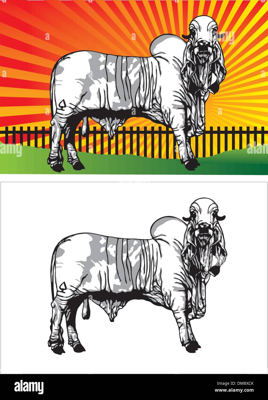 Ox pasture Stock Vector