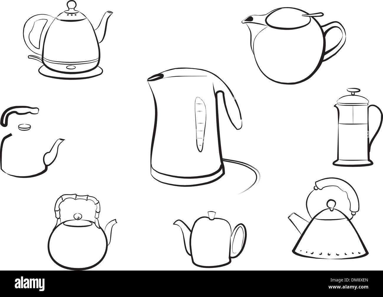 kettle set Stock Vector