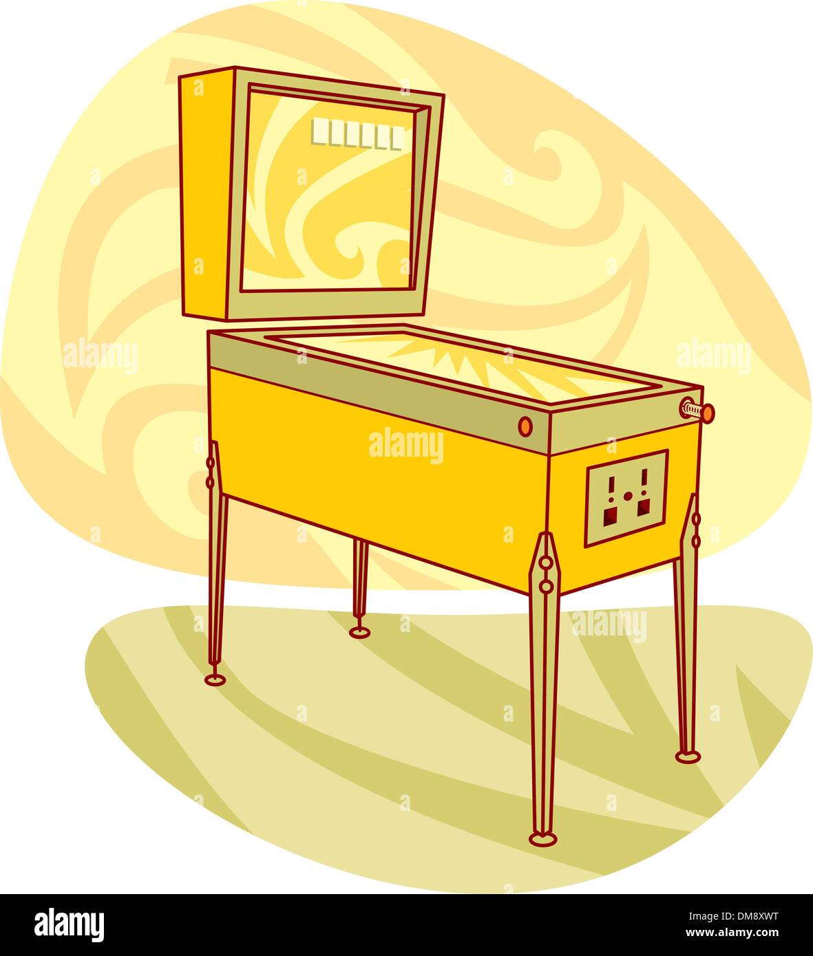 Retro games pinball machine Stock Vector
