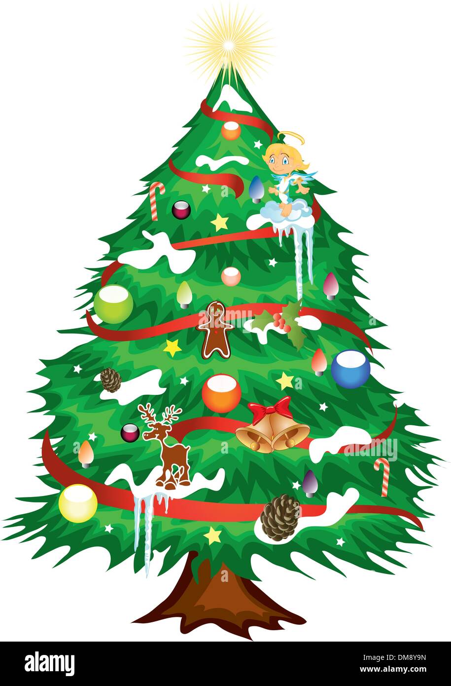 Christmas tree decorated Stock Vector