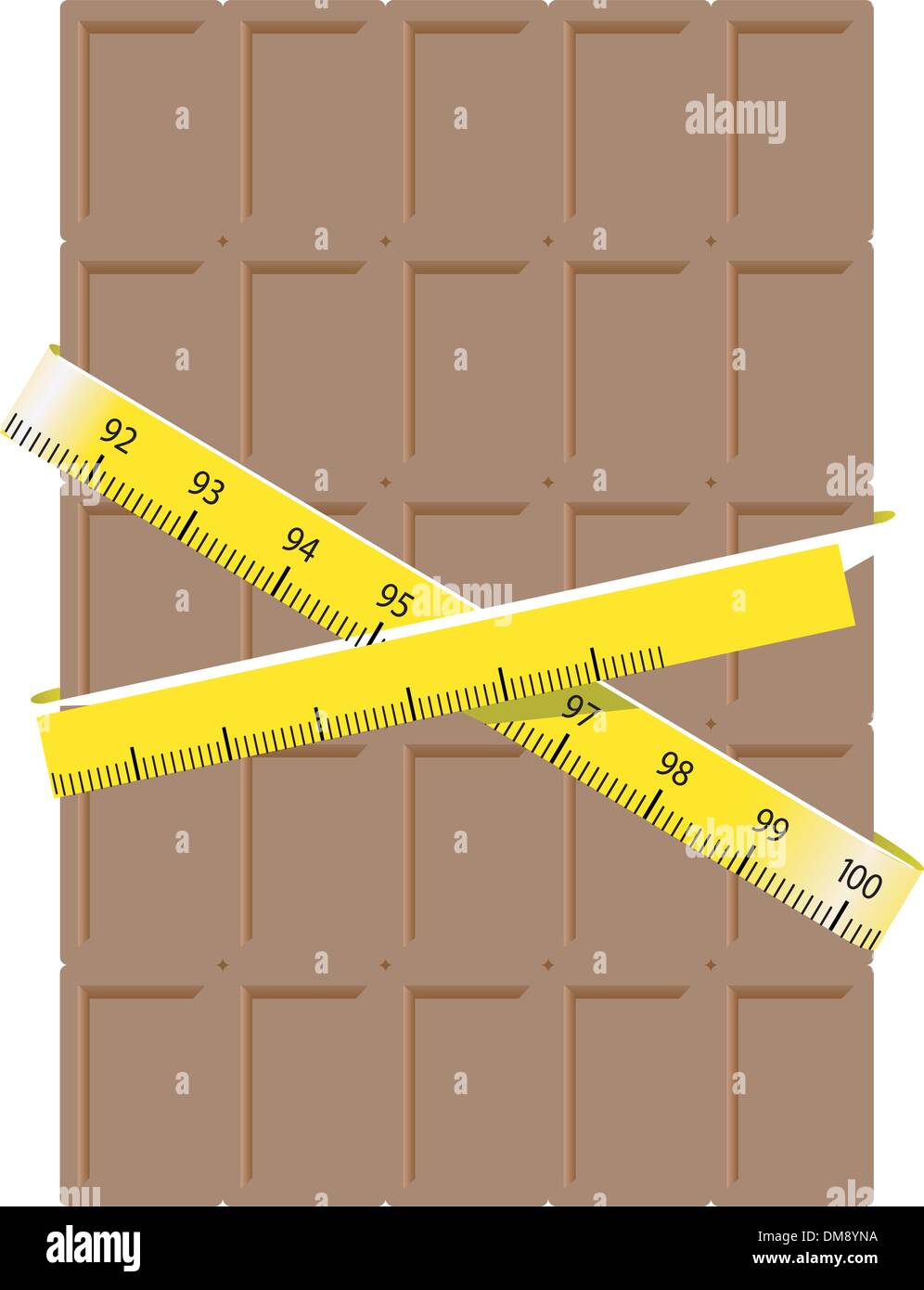 chocolate with measure tape Stock Vector