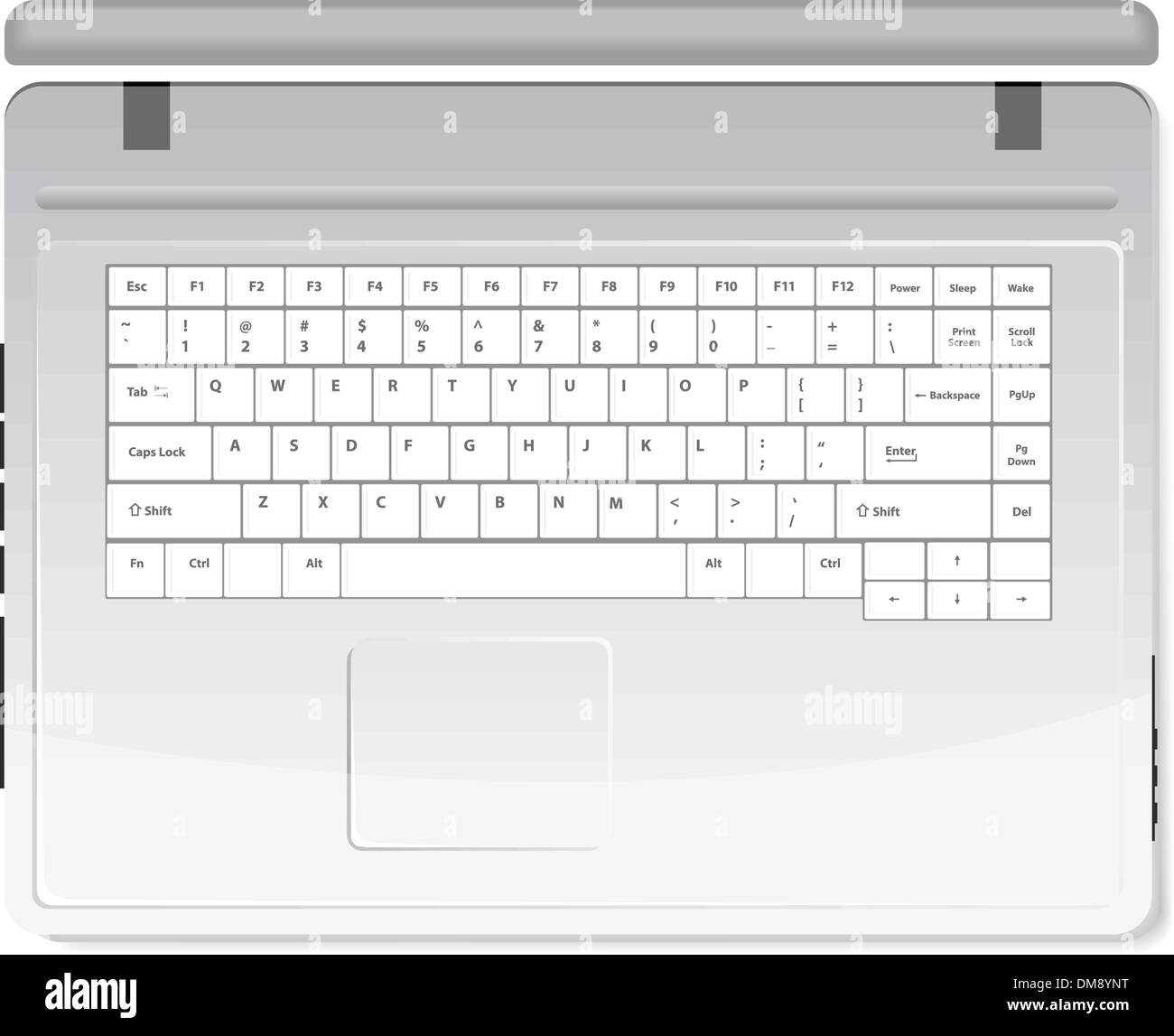 White laptop isolated on white background Stock Vector