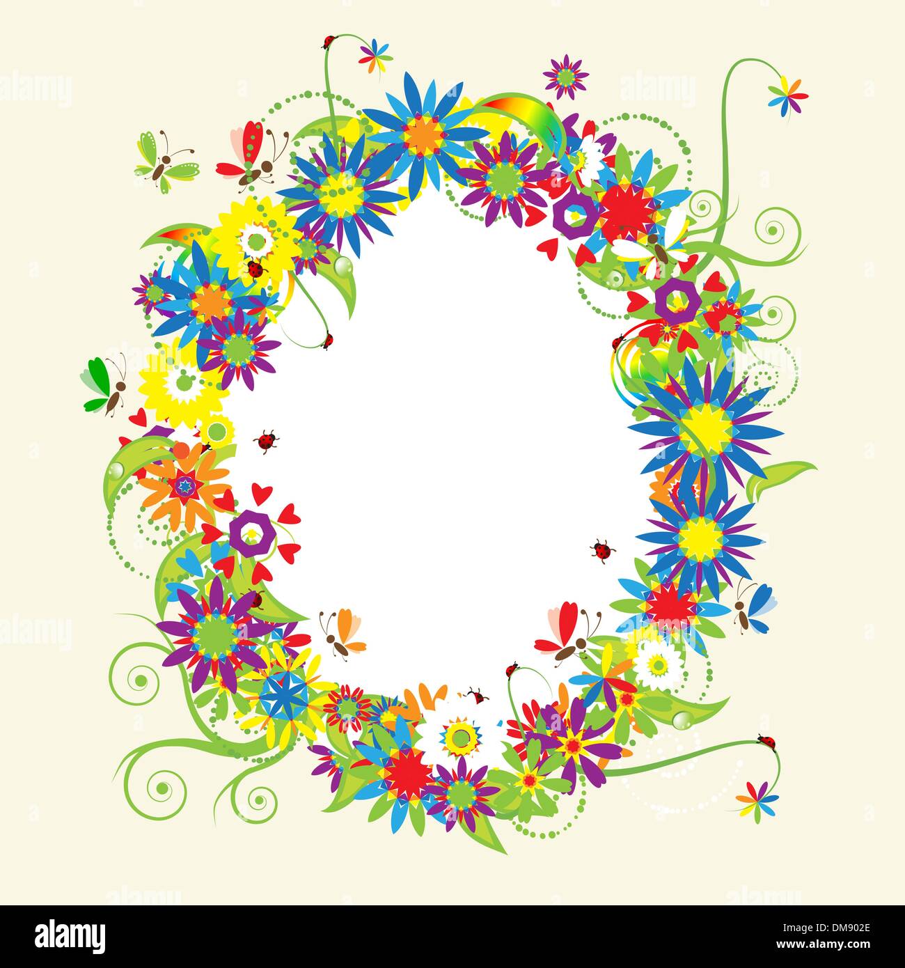 Floral frame, summer illustration Stock Vector Image & Art - Alamy