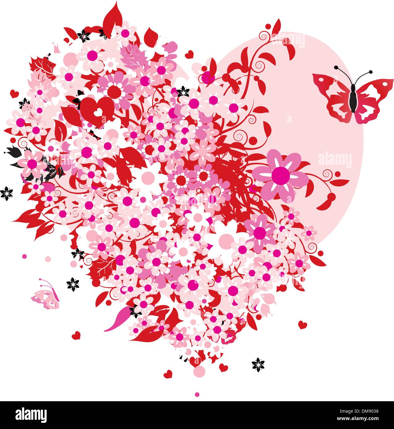 Floral heart shape Stock Vector Image & Art - Alamy