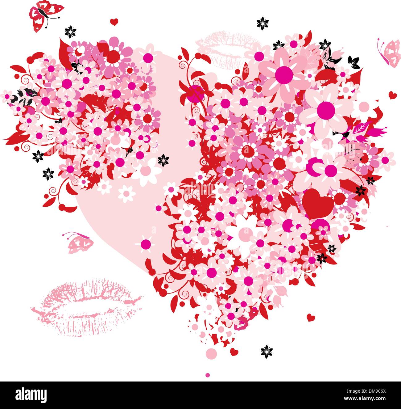Floral heart shape Stock Vector Image & Art - Alamy