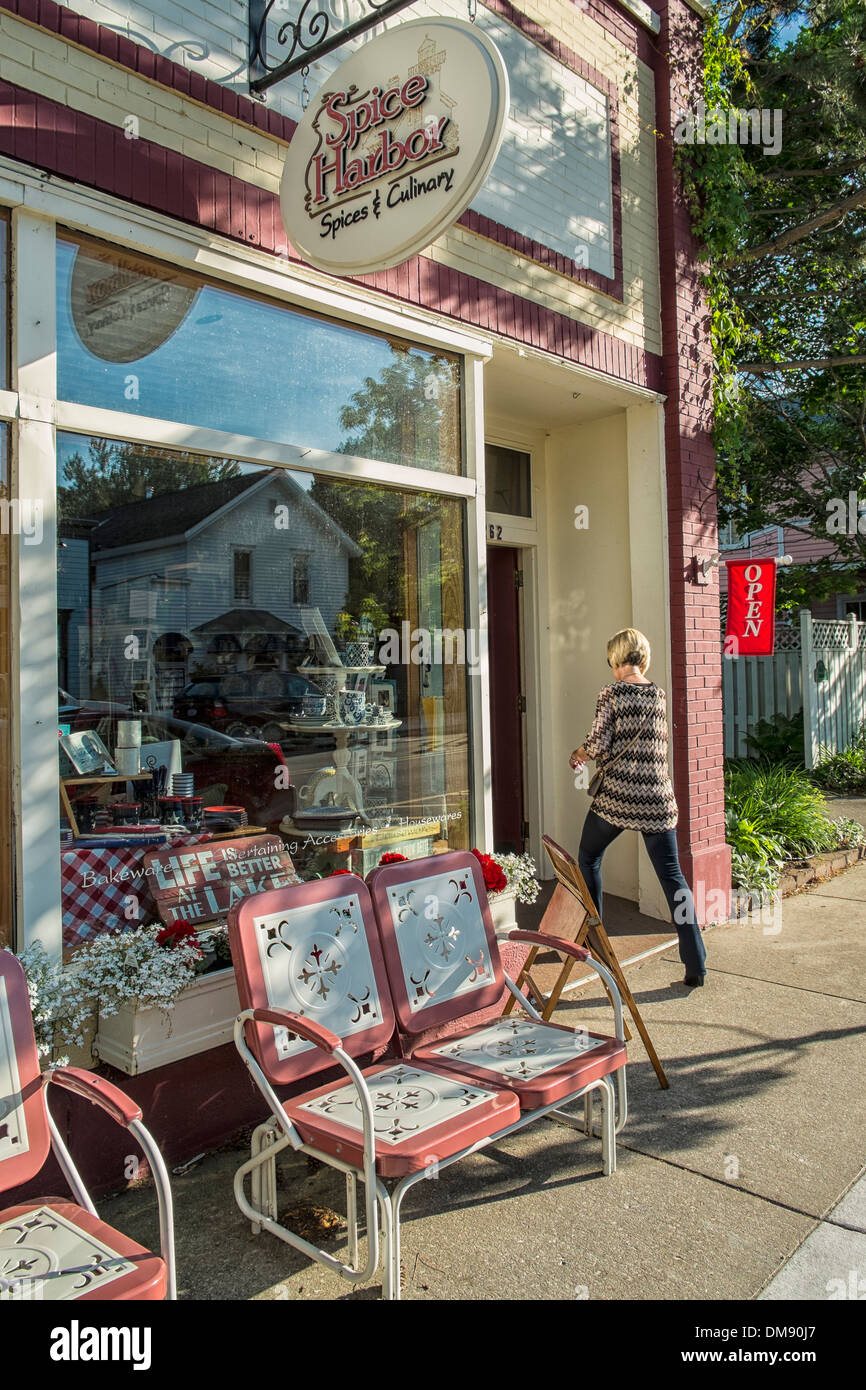 Downtown Harbor Springs, Michigan, features shops for visitors and