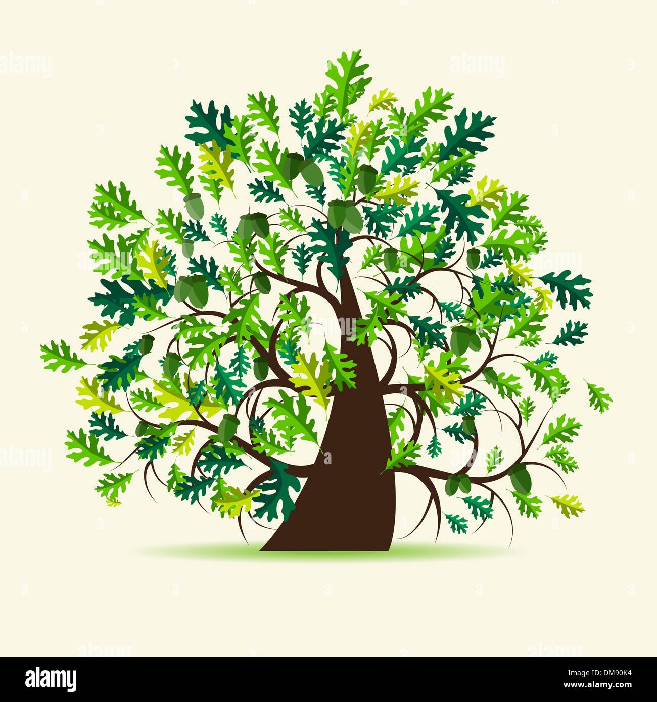 Oak tree, summer Stock Vector