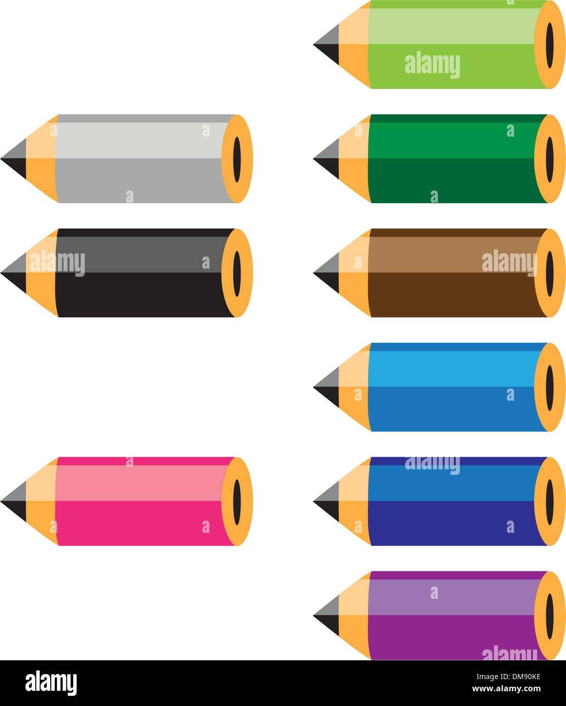 Set of colored pencils for your design Stock Vector