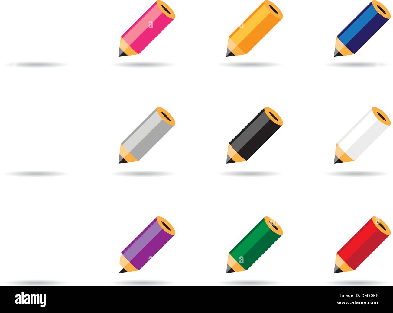 Set of colored pencils for your design Stock Vector