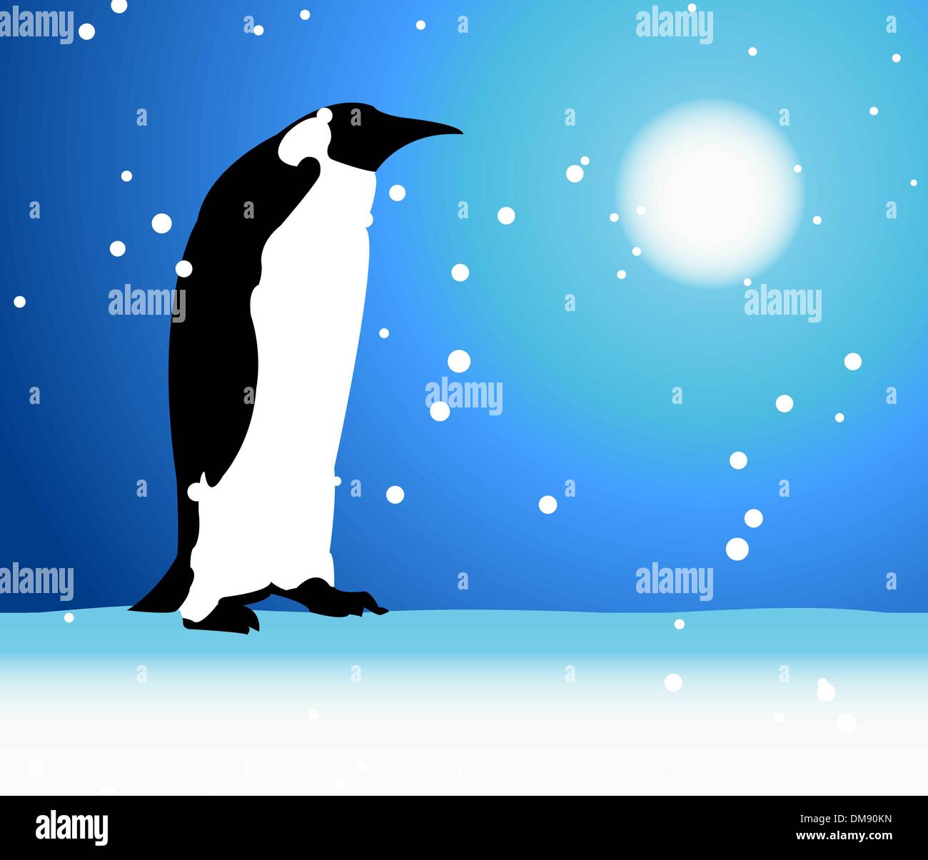 Penguin, winter in Arctic Stock Vector