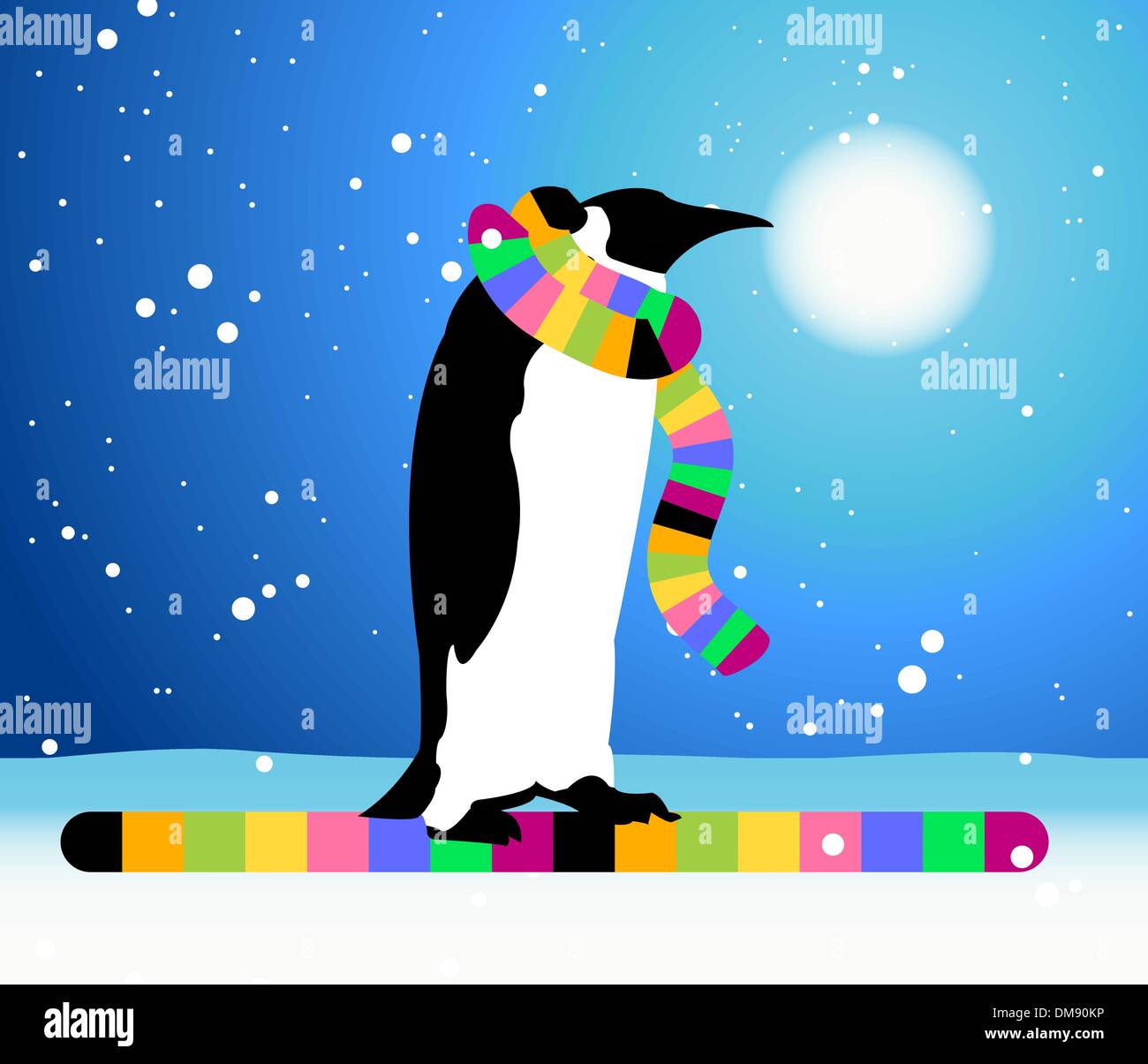 Penguin, winter in Arctic Stock Vector