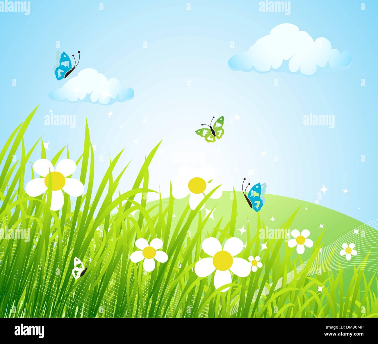 Spring meadow butterfly Stock Vector Images - Alamy
