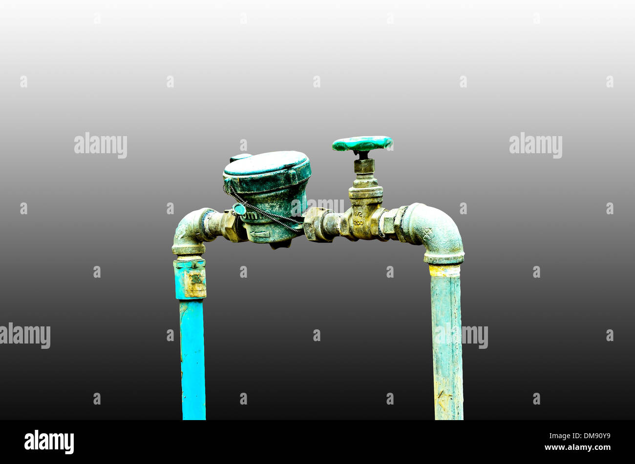 water meter and valve isolate Stock Photo Alamy