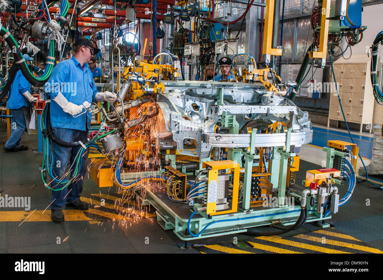Production lines in General Motors Holden Elizabeth plant in South Australia Stock Photo