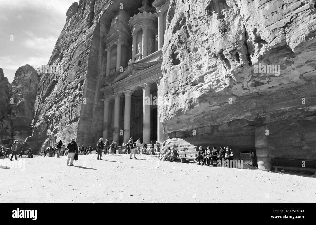 ancient stone city Petra in Jordan Stock Photo