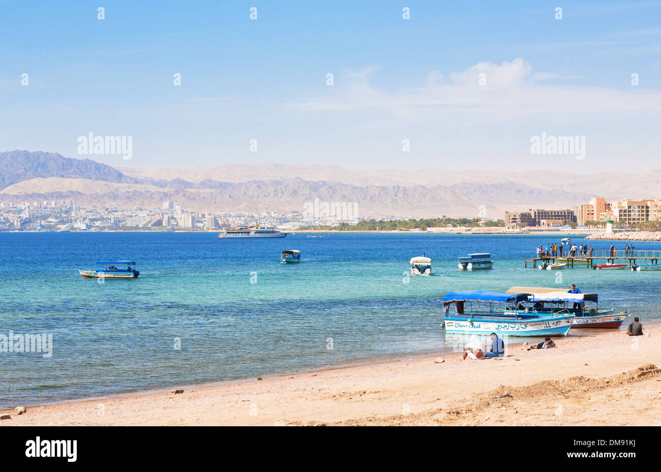 urban beach in Aqaba city, Jordan Stock Photo