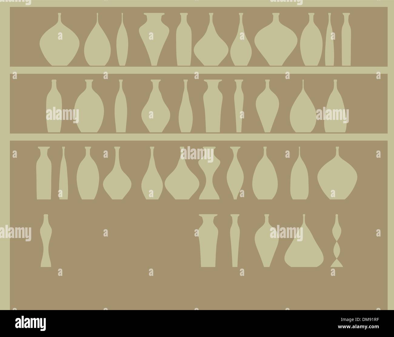 Bottles in wine cellar Stock Vector